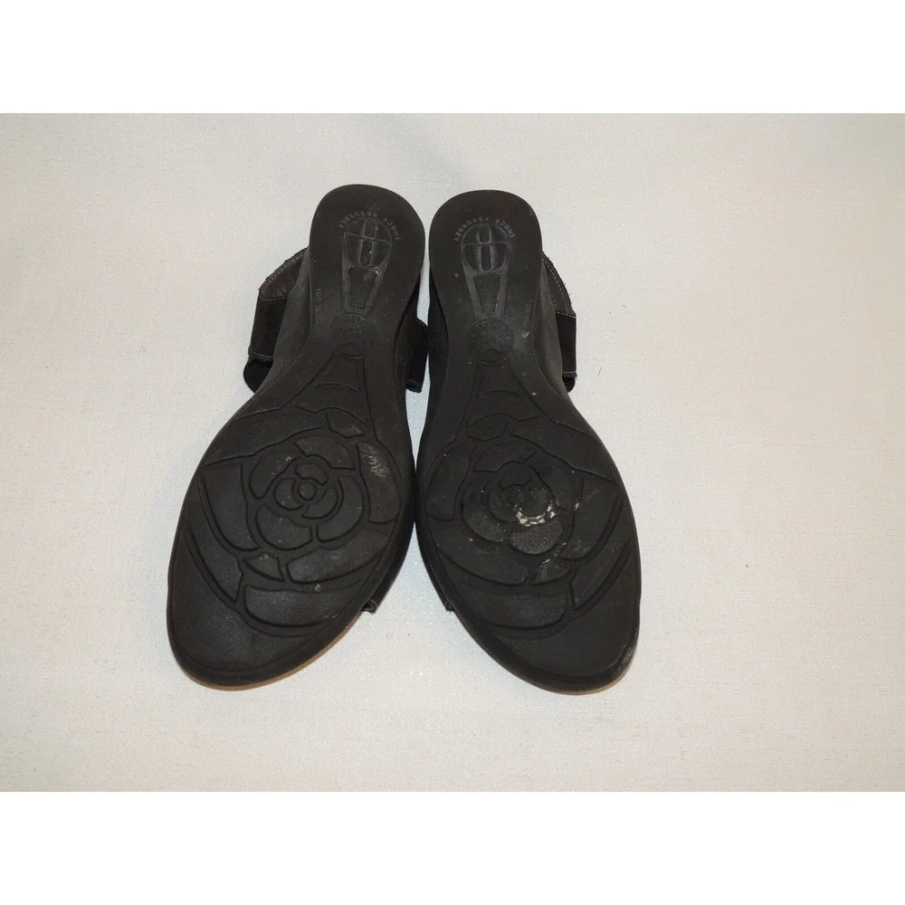 Mephisto Wedge Sandals Women 9 Black Nubuck Comfort‎ Walking Slingback Lagenlook